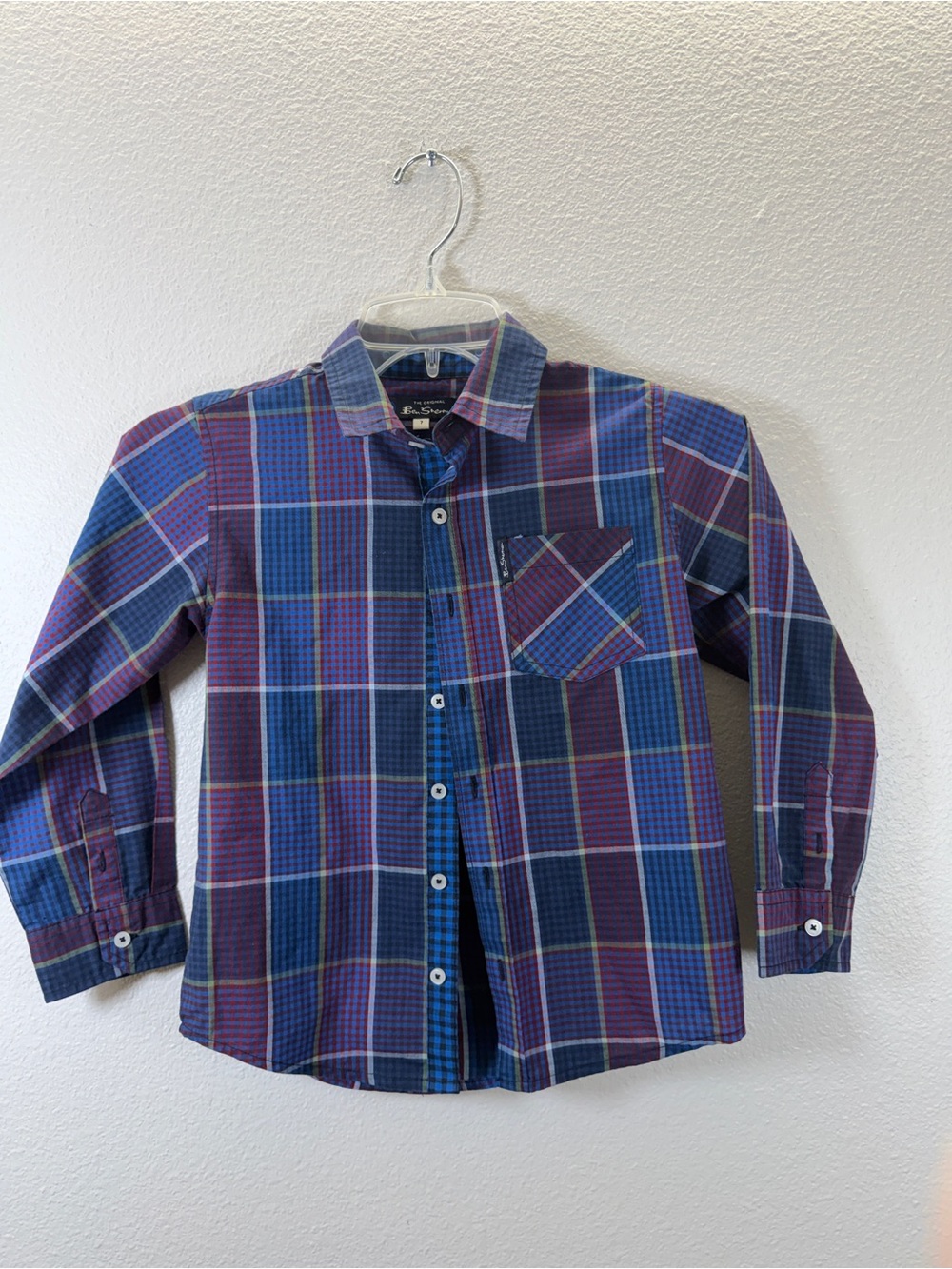 Ben Sherman Purple & Blue Plaid Button-Down Shirt